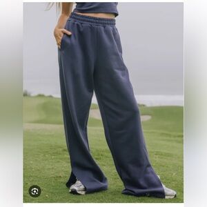 Daily Drills Deep Blue Wide-Leg Joggers